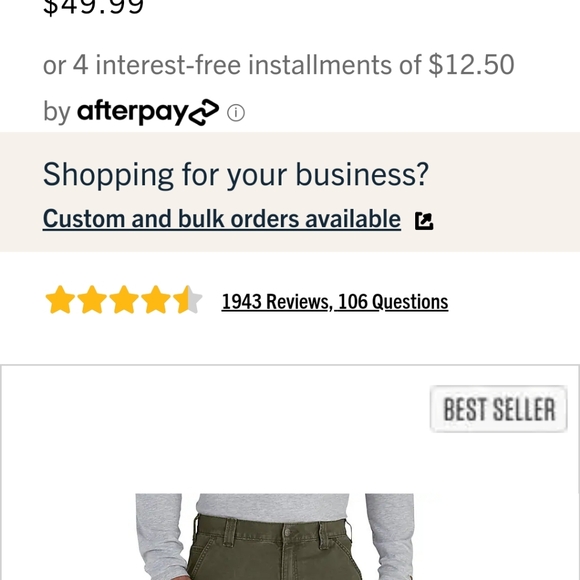 Men's Carhartt relaxed rugged flex canvas work pants - Picture 7 of 7